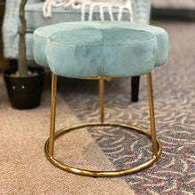 Load image into Gallery viewer, Blue Flower Vanity Stool
