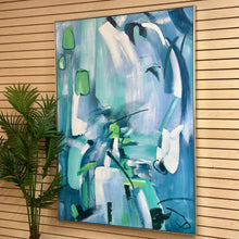 Load image into Gallery viewer, Lg Blue/Aqua Abstract Art
