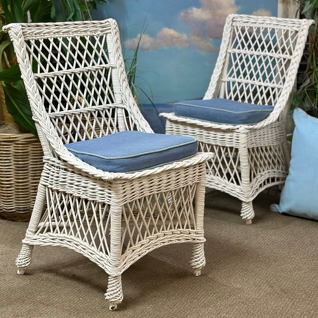 White Wicker Dining Chair