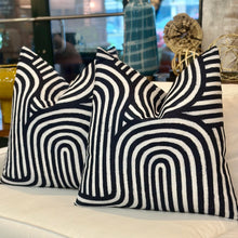 Load image into Gallery viewer, Navy/White Down Pillow
