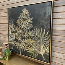 Load image into Gallery viewer, Black &amp; Gold Tropical Leaf Art II
