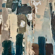 Load image into Gallery viewer, Teal/Taupe/Silver Abstract
