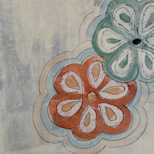 Load image into Gallery viewer, Framed Blue &amp; Orange Flower Art
