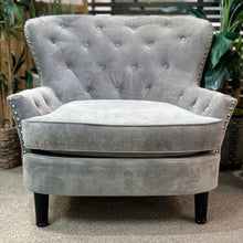 Load image into Gallery viewer, Grey Tufted Accent Chair
