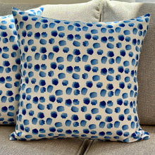 Load image into Gallery viewer, Blue/White Spotted Outdoor Pillow
