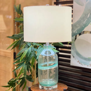 Teal Glass Table Lamp