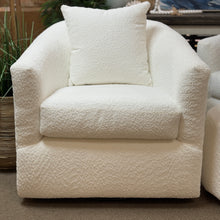Load image into Gallery viewer, Plush Ivory Swivel Chair W/Otto
