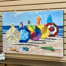 Load image into Gallery viewer, Umbrellas On Beach Canvas
