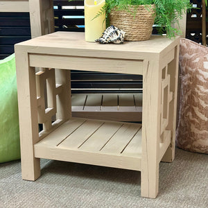 Geometric Wood Side Table