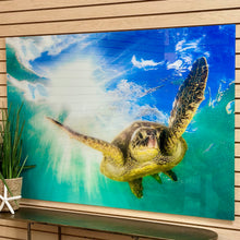 Load image into Gallery viewer, Vibrant Tempered Glass Sea Turtle
