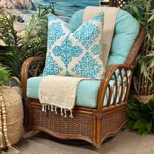 Load image into Gallery viewer, Aqua/Rattan Swivel Rocker
