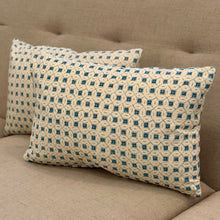 Load image into Gallery viewer, Teal/White Designer Lumbar

