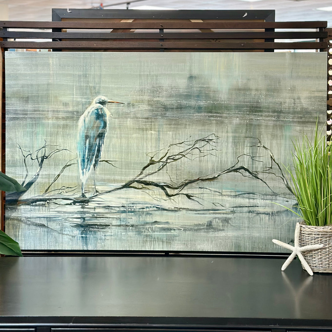 Lonely Egret Canvas Art