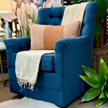 Load image into Gallery viewer, Blue Tufted  Swivel Glider
