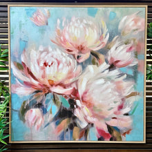 Load image into Gallery viewer, Blush Hand Embellished Floral Art
