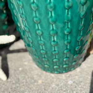 MED Green Textured Clay Pot