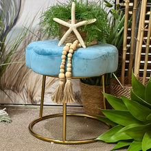 Load image into Gallery viewer, Blue Flower Vanity Stool

