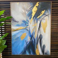 Load image into Gallery viewer, Gold/Blue/Black Abstract
