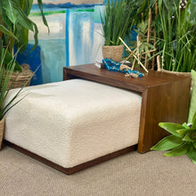 Load image into Gallery viewer, White Sherpa Ottoman W/Table
