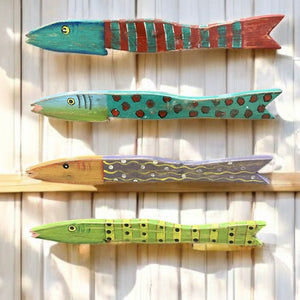 Set/4 Wooden Fish Art