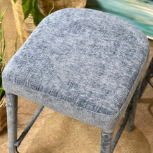 Load image into Gallery viewer, Blue Upholstered Counter Stool

