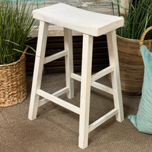Load image into Gallery viewer, Set/2 White Saddle Stools
