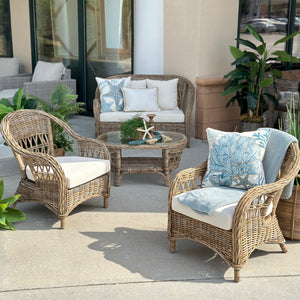 Natural Wicker Loveseat
