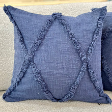 Load image into Gallery viewer, Blue Tufted Pillow
