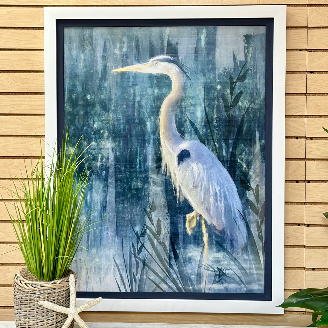 Navy Heron Fine Art Giclee II