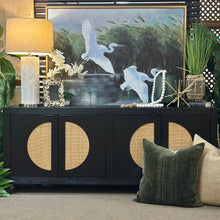 Load image into Gallery viewer, Black/Cane 4DR Cabinet
