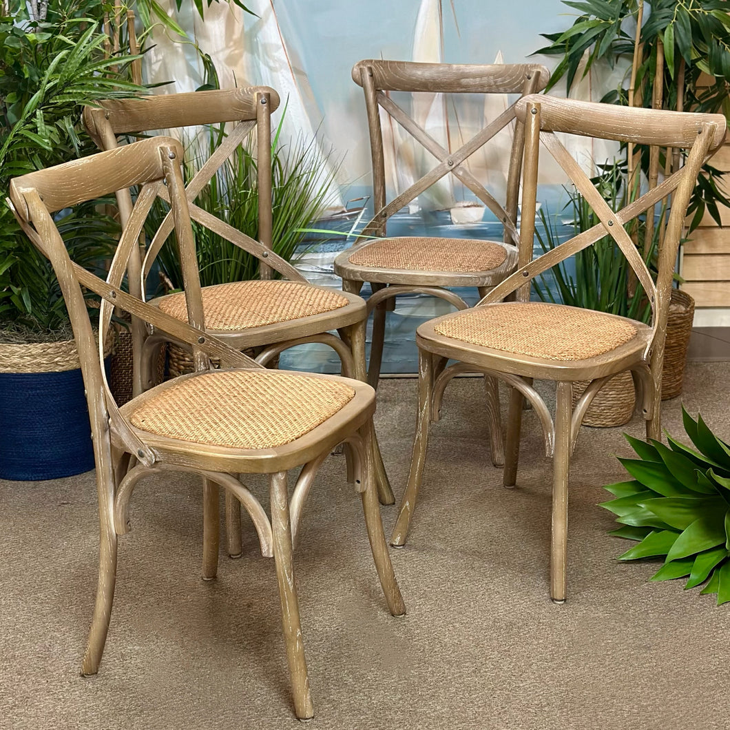 Rattan X Back Dining Chair