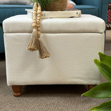 Load image into Gallery viewer, White Storage Ottoman
