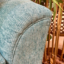 Load image into Gallery viewer, Teal Loveseat W/Patterned Cushion
