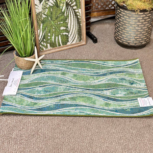 Green Wave Washable Rug