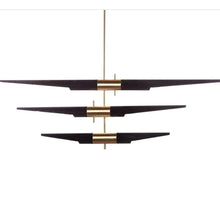 Load image into Gallery viewer, 3-Tier Black/Gold Chandelier
