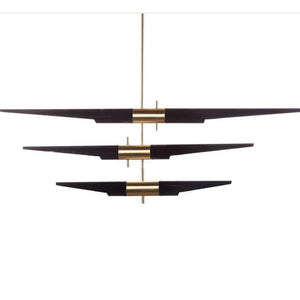 3-Tier Black/Gold Chandelier