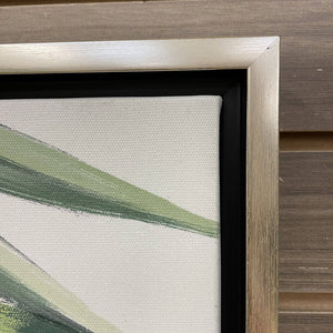 Tropical Palms Framed in Silver I