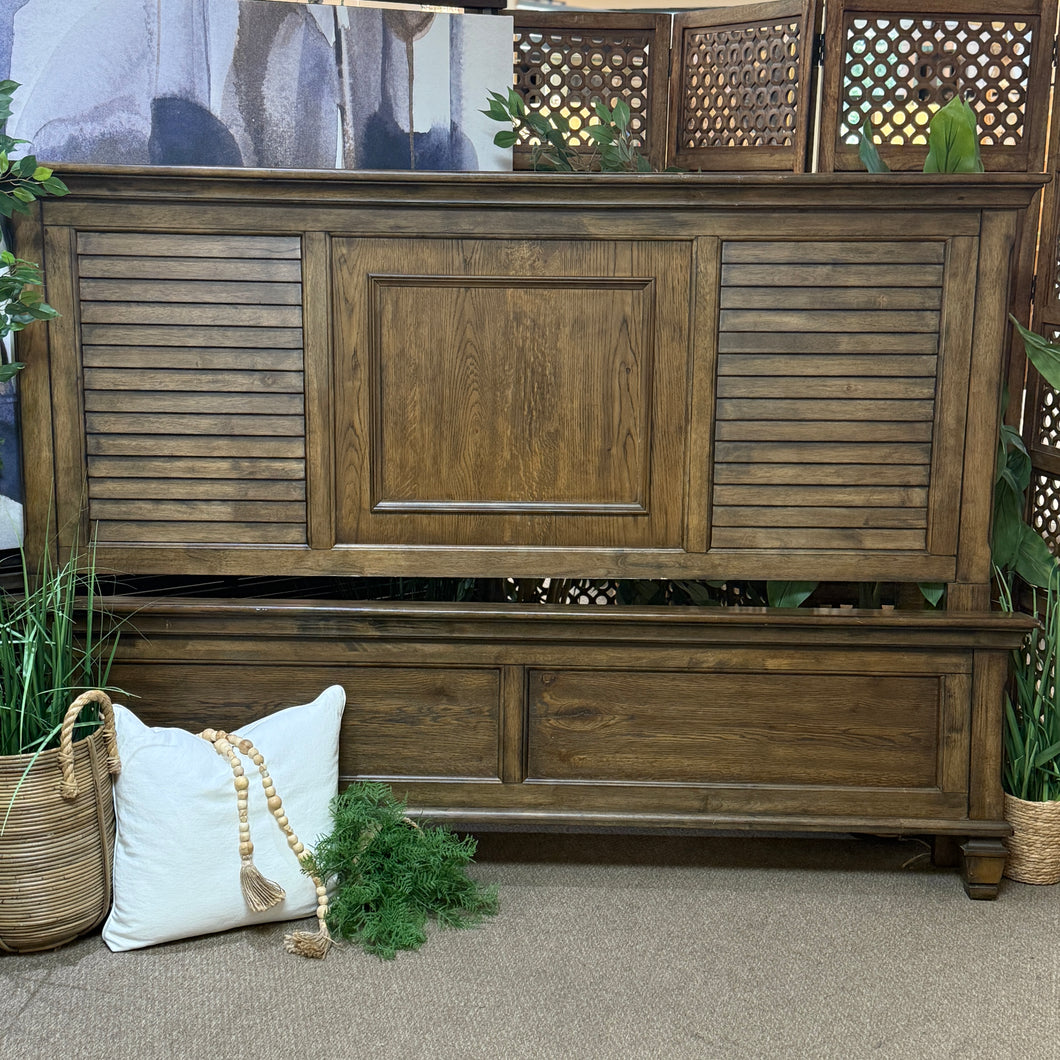 King Mocha Wood Shutter Bed