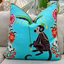 Load image into Gallery viewer, Left Monkey/Leopard Down Pillow
