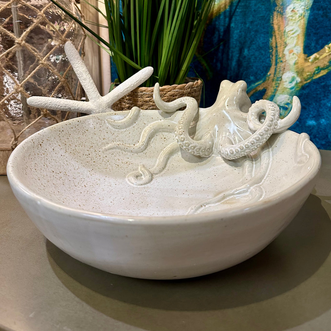 Octopus Stoneware Bowl