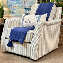 Load image into Gallery viewer, Blue Striped Swivel Chair
