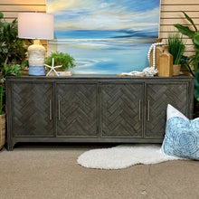 Load image into Gallery viewer, 4DR Grey Chevron Cabinet
