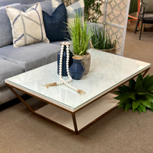 Load image into Gallery viewer, Modern White &amp; Gold Coffee Table
