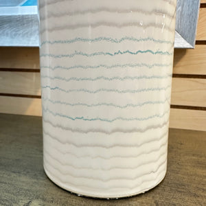 Soft Aqua/Beige Striped Lamp