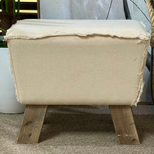 Load image into Gallery viewer, Frayed Beige Footstool
