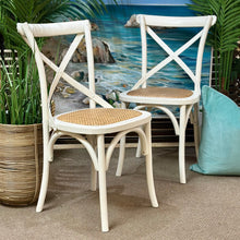 Load image into Gallery viewer, White Cane Seat Dining Chair
