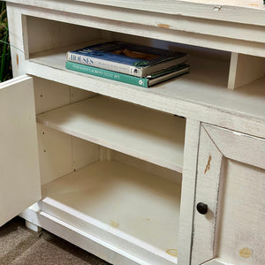 Distressed Farmhouse White Cabinet
