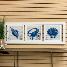 Load image into Gallery viewer, 3 Panel Crab/Shells Giclee
