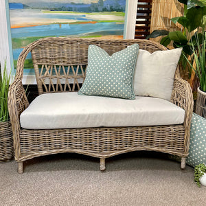Natural Wicker Loveseat