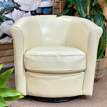 Load image into Gallery viewer, White Swivel Barrel Chair
